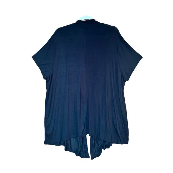 Black Open Front Cardigan Maurices Plus Size 2X Drape Lightweight Layering Top - Picture 2 of 6